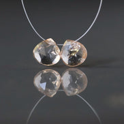 Natural Imperial Topaz Briolette Beads Faceted 2 Pcs 9mm Heart Drops Natural Gemstone Beads for DIY Jewelry Making Earrings Pendants