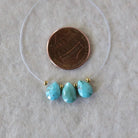 9mm Kingman Turquoise Briolette Beads Faceted Teardrops Drops 3 Pcs Natural Gemstone DIY Jewelry Making