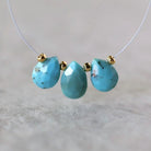 9mm Kingman Turquoise Briolette Beads Faceted Teardrops Drops 3 Pcs Natural Gemstone DIY Jewelry Making