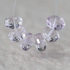 9mm Natural Pink Amethyst Rondelle Beads Checker Faceted Gemstone for DIY Jewelry Making Earrings Pendants February Birthstone