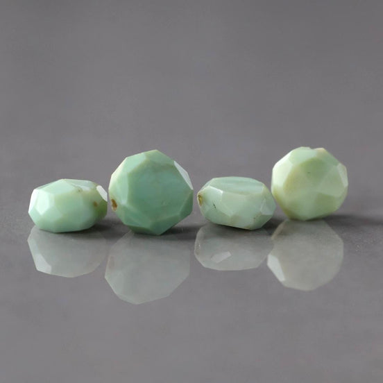 9mm Peruvian Green Opal Beads Coin 4 Pcs Opal Genuine Gemstone Beads Natural Opal for Jewelry Making Beading Craft Gift Beads