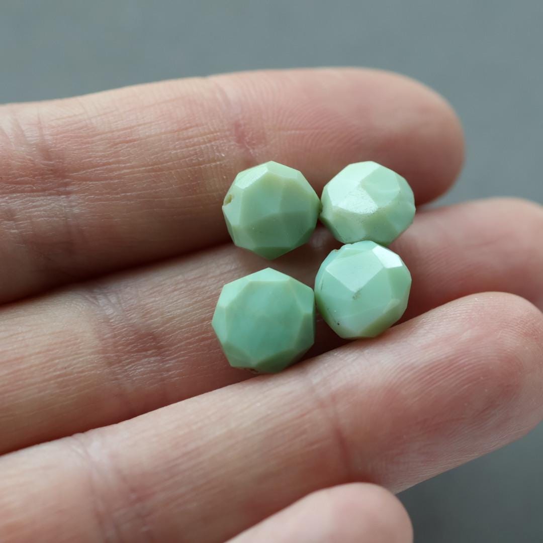 9mm Peruvian Green Opal Beads Coin 4 Pcs Opal Genuine Gemstone Beads Natural Opal for Jewelry Making Beading Craft Gift Beads