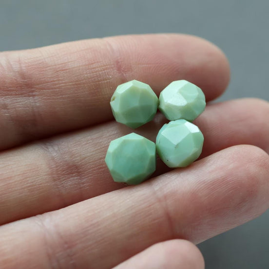 9mm Peruvian Green Opal Beads Coin 4 Pcs Opal Genuine Gemstone Beads Natural Opal for Jewelry Making Beading Craft Gift Beads