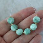9mm Peruvian Green Opal Coin Beads Faceted 6 Pcs Natural Gemstone for DIY Jewelry Making Supplies
