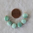9mm Peruvian Green Opal Coin Beads Faceted 6 Pcs Natural Gemstone for DIY Jewelry Making Supplies