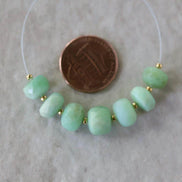 9mm Peruvian Green Opal Coin Beads Faceted 6 Pcs Natural Gemstone for DIY Jewelry Making Supplies