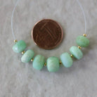 9mm Peruvian Green Opal Coin Beads Faceted 6 Pcs Natural Gemstone for DIY Jewelry Making Supplies