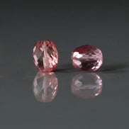9mm Pink Padparadscha Sapphire Oval Beads Faceted 2 PCs Gemstone Beads go DIY Jewelry Making Earrings Necklace Gift September Birthstone