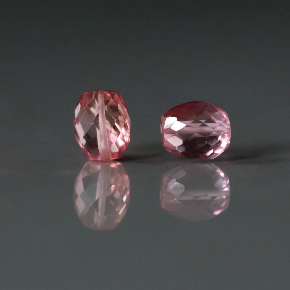 9mm Pink Padparadscha Sapphire Oval Beads Faceted 2 PCs Gemstone Beads go DIY Jewelry Making Earrings Necklace Gift September Birthstone