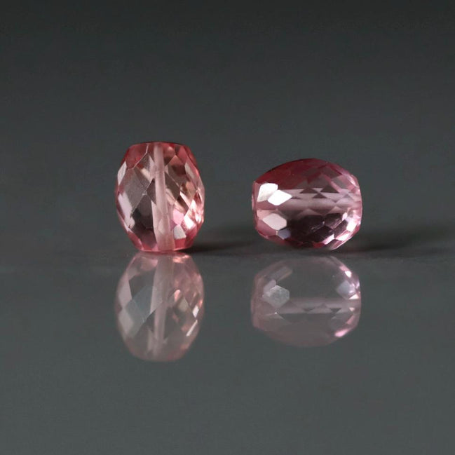 9mm Pink Padparadscha Sapphire Oval Beads Faceted 2 PCs Gemstone Beads go DIY Jewelry Making Earrings Necklace Gift September Birthstone