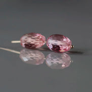 9mm Pink Padparadscha Sapphire Oval Beads Faceted 2 PCs Gemstone Beads go DIY Jewelry Making Earrings Necklace Gift September Birthstone