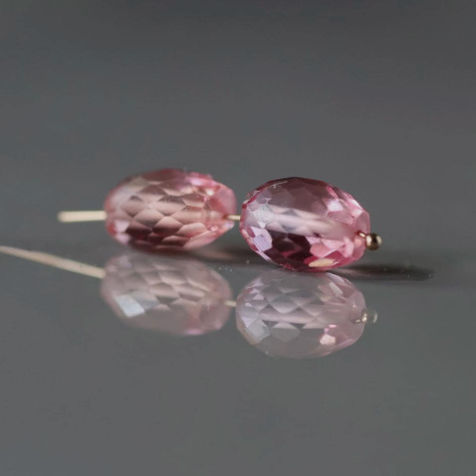 9mm Pink Padparadscha Sapphire Oval Beads Faceted 2 PCs Gemstone Beads go DIY Jewelry Making Earrings Necklace Gift September Birthstone