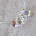 9mm Rainbow Fire Clear Quartz Briolette Beads Faceted Teardrops Pear Shape 4 Pcs Sparkly Gemstone Drops for DIY Jewelry Making