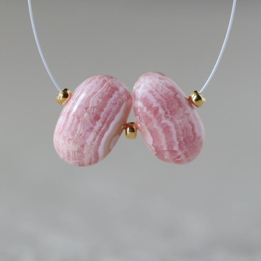 AAA Argentina Rhodochrosite Oval Beads Smooth 12x7mm Genuine Peach Gemstone Beads DIY Jewelry Making Gift
