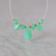AAA Australian Chrysoprase Briolette Beads Fancy Drops 2 PCs Mint Green Genuine Gemstone for Jewelry Making Beading Craft Gift Beads