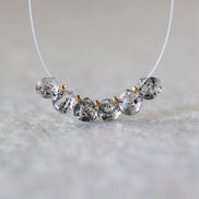 AAA Black Dot Quartz Briolette Beads Heart Drop Faceted Rutilated Turmalinated Quartz 6mm 6 PCs Gemstone Beads for DIY Jewelry Making