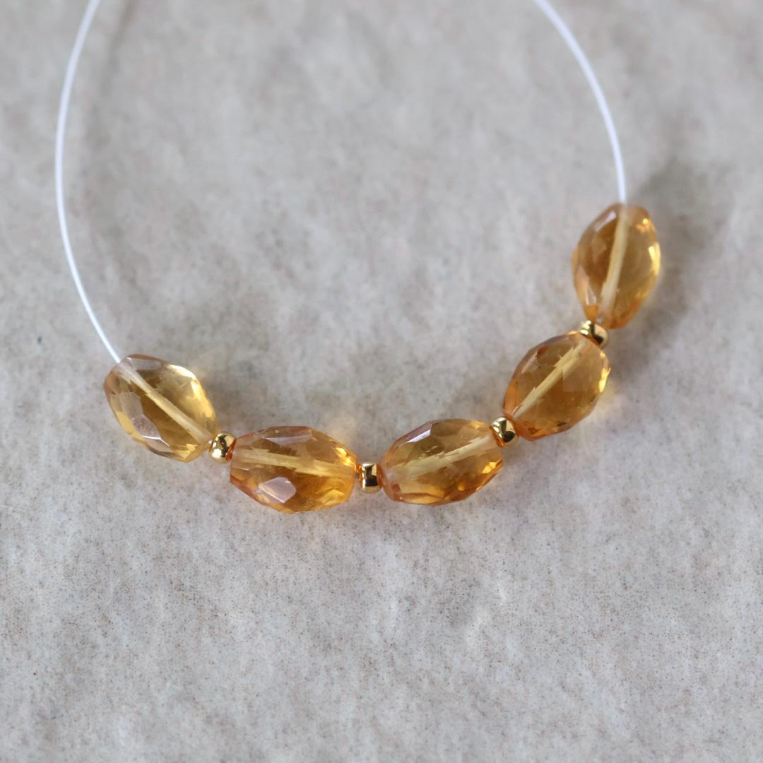 AAA Citrine Oval Faceted Beads 5x8mm 5 Pcs Natural Gemstone for DIY Jewelry Making