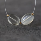 AAA Ethereal Gray Moonstone Oval Beads Smooth 2 Pcs Natural Gemstone for DIY Jewelry Making Necklace Earrings Supplies