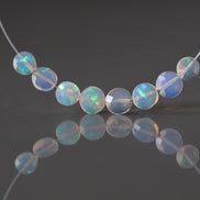 AAA Ethiopian Opal Coin Beads Faceted Natural Disco Welo Opal 4-5mm 8 PCs Genuine Bead For DIY Jewelry Making Earrings October Birthstone