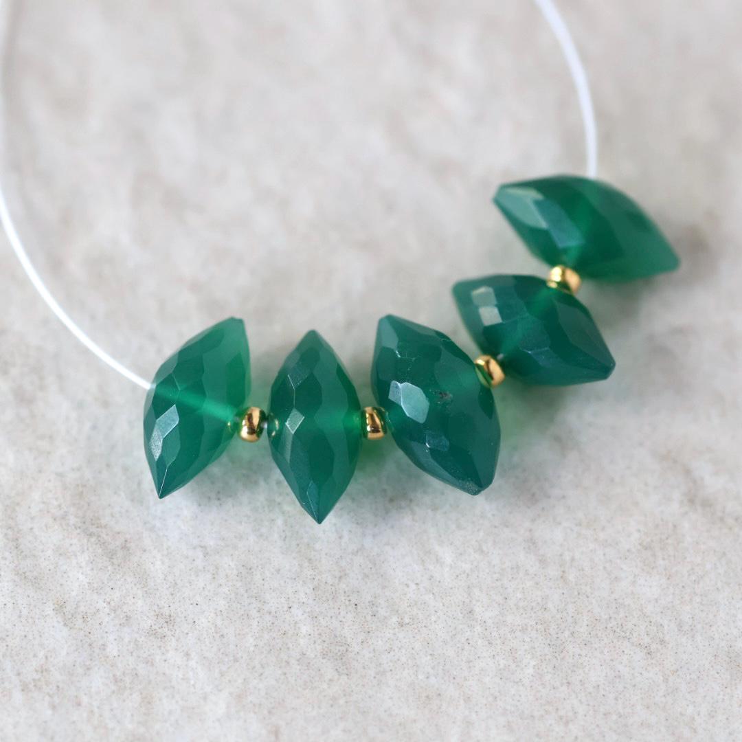 AAA Green Onyx Marquise Beads Faceted Natural Gemstone for DIY Jewelry Making Beading Craft Gift DIY Earrings supplies May Birthstone