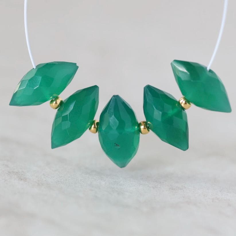 AAA Green Onyx Marquise Beads Faceted Natural Gemstone for DIY Jewelry Making Beading Craft Gift DIY Earrings supplies May Birthstone