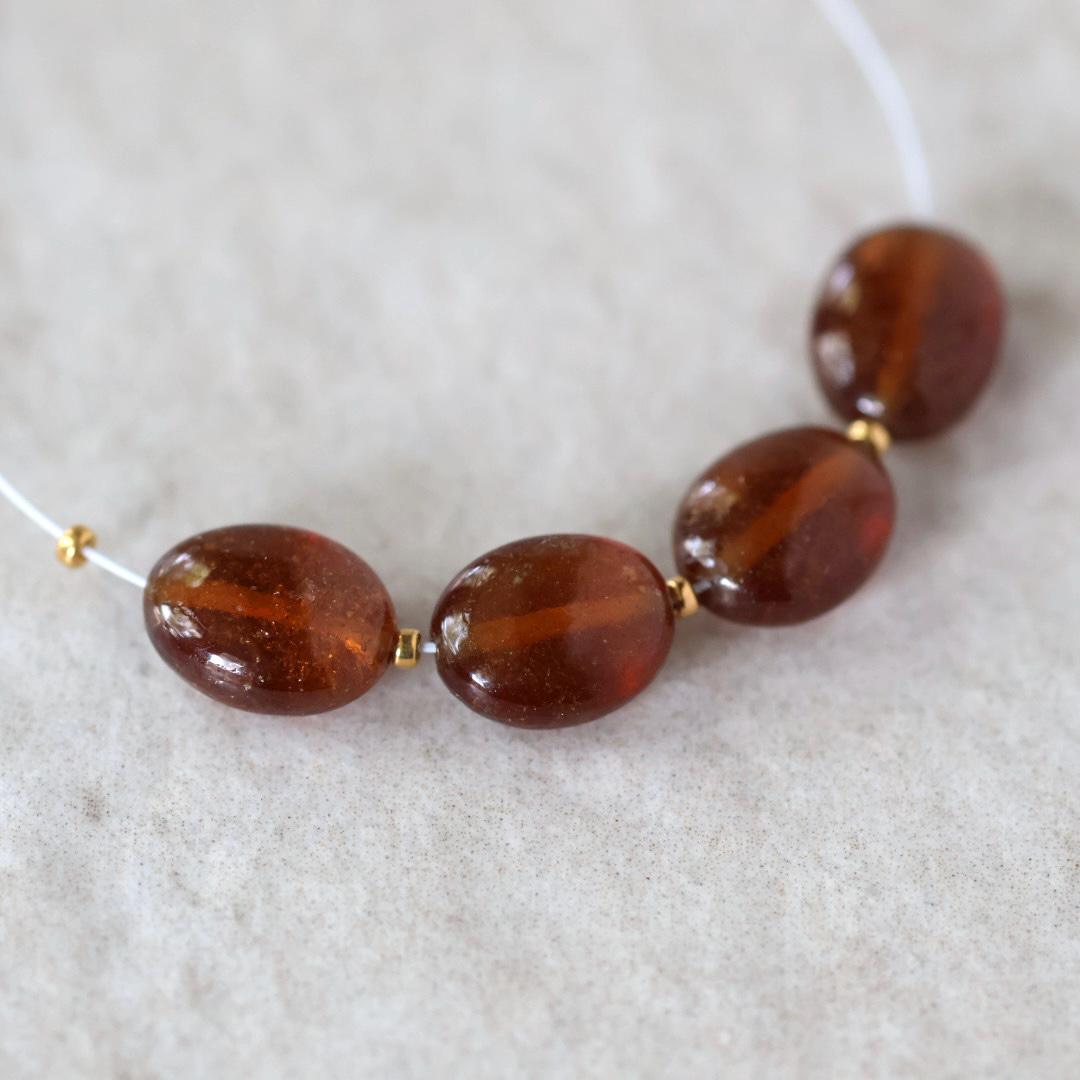 4x6mm Hessonite Garnet Oval Beads – Smooth Natural Gemstone