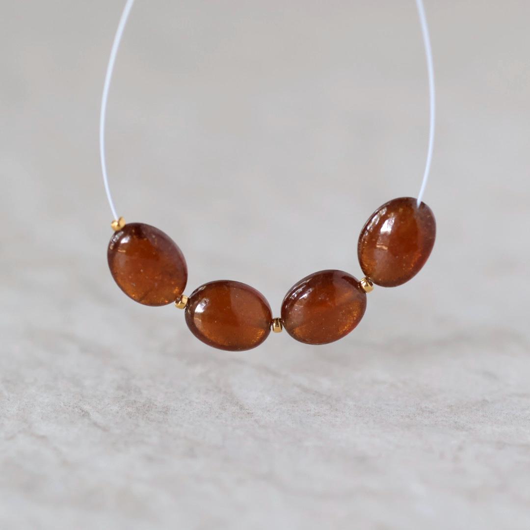 4x6mm Hessonite Garnet Oval Beads – Smooth Natural Gemstone