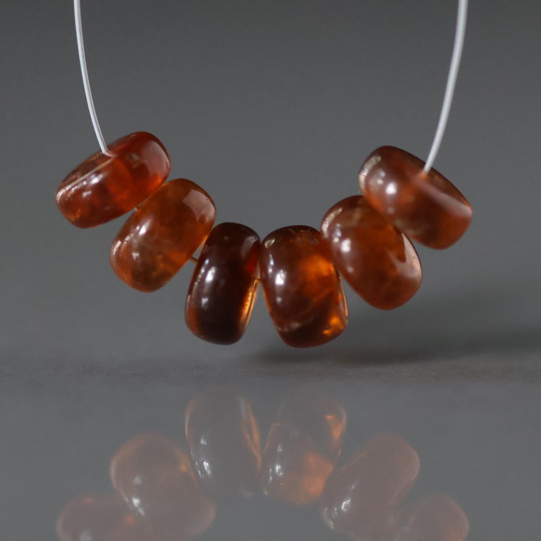 AAA Hessonite Garnet Rondelle Beads Smooth 7-8mm 6 Pcs Natural Gemstone DIY Jewelry Making Earrings Necklace January Birthstone