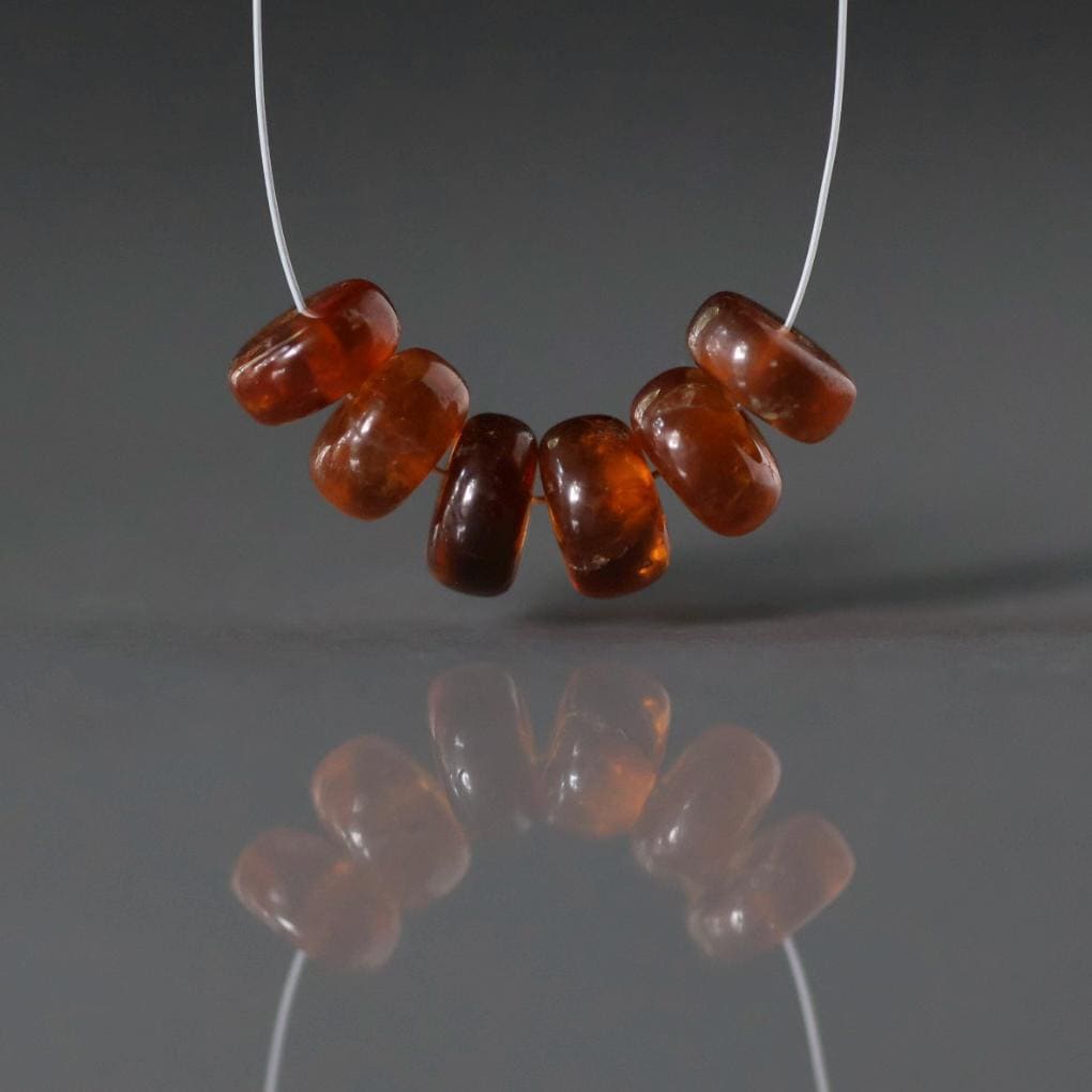 AAA Hessonite Garnet Rondelle Beads Smooth 7-8mm 6 Pcs Natural Gemstone DIY Jewelry Making Earrings Necklace January Birthstone