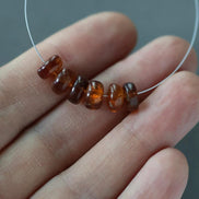 AAA Hessonite Garnet Rondelle Beads Smooth 7-8mm 6 Pcs Natural Gemstone DIY Jewelry Making Earrings Necklace January Birthstone