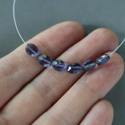AAA Iolite Oval Beads Faceted 5x7mm 6 Pcs Natural Gemstone Beads for DIY Jewelry Making DIY Necklace Earrings