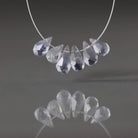 AAA Light Iolite Briolette Beads Faceted Drops Teardrops 6 Pcs Gemstone Beads for Silk Knotting Jewelry Making DIY Necklace Earrings