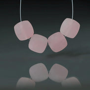AAA Madagascar Rose Quartz Matte Beads Square 4 Pcs 10mm Genuine Gemstone for Jewelry Making Beading Craft Gift Beads