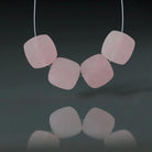 AAA Madagascar Rose Quartz Matte Beads Square 4 Pcs 10mm Genuine Gemstone for Jewelry Making Beading Craft Gift Beads