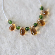 AAA Madeira Citrine Briolette Beads Faceted Teardrops Chrome Diopside Beads Natural Gemstone for DIY Jewelry Making
