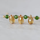 AAA Madeira Citrine Briolette Beads Faceted Teardrops Chrome Diopside Beads Natural Gemstone for DIY Jewelry Making
