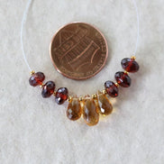 AAA Madeira Citrine Briolette Beads Faceted Teardrops Mozambique Garnet Rondelle Beads Natural Gemstone for DIY Jewelry Making