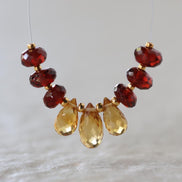 AAA Madeira Citrine Briolette Beads Faceted Teardrops Mozambique Garnet Rondelle Beads Natural Gemstone for DIY Jewelry Making
