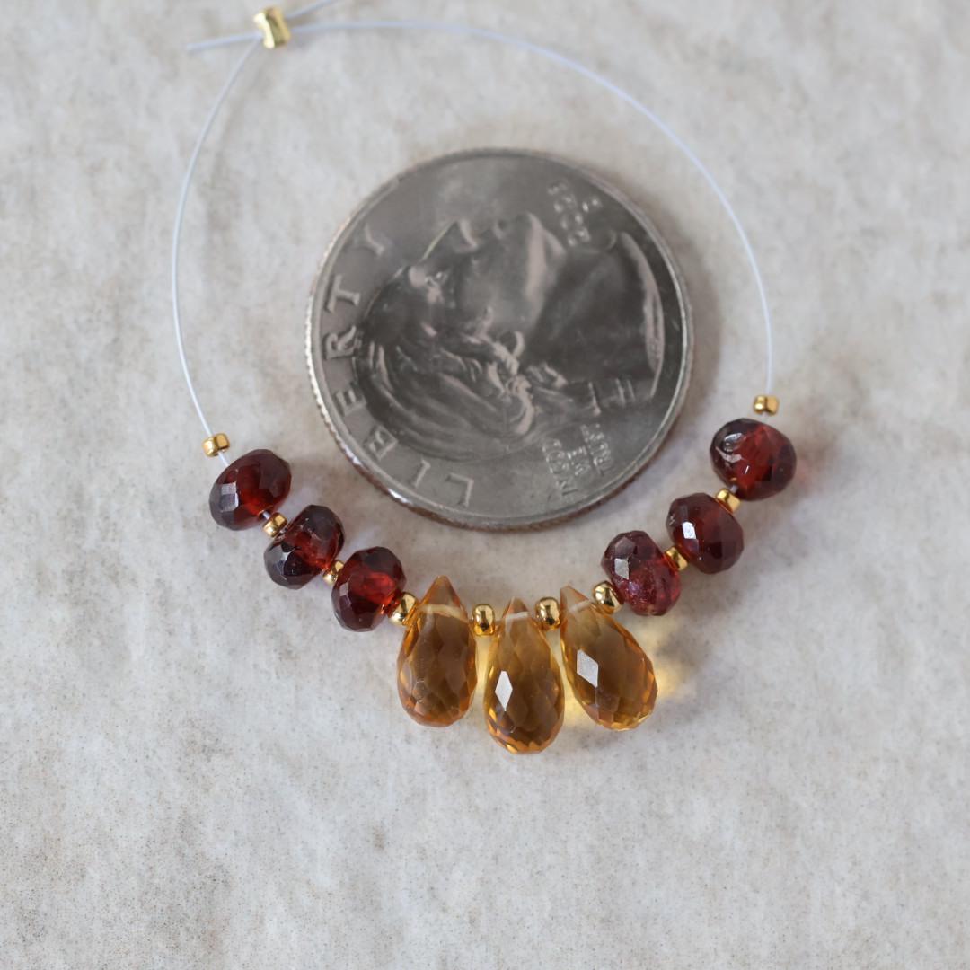 AAA Madeira Citrine Briolette Beads Faceted Teardrops Mozambique Garnet Rondelle Beads Natural Gemstone for DIY Jewelry Making