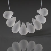 AAA Matte Rock Quartz Briolette Beads Frosted 8 PCs Clear Crystal Peardrops Drops Genuine Gemstone DIY Jewelry Making Earrings Necklace