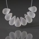 AAA Matte Rock Quartz Briolette Beads Frosted 8 PCs Clear Crystal Peardrops Drops Genuine Gemstone DIY Jewelry Making Earrings Necklace