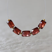 AAA Mozambique Garnet Beads Faceted Rectangle 4x6mm Natural Gemstone for DIY Jewelry Making