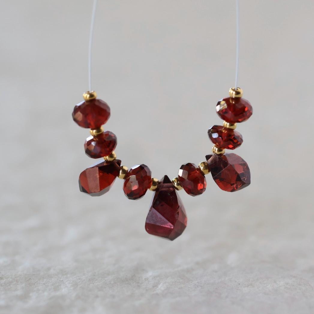 AAA Mozambique Garnet Beads Twisted Briolette Teardrop Faceted Rondelle Natural Gemstone for DIY Jewelry Making