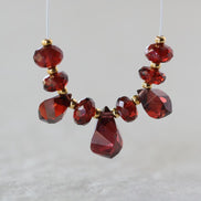 AAA Mozambique Garnet Beads Twisted Briolette Teardrop Faceted Rondelle Natural Gemstone for DIY Jewelry Making