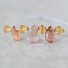 AAA Peach Pink Imperial Topaz Briolette Beads Faceted Rondelle Unheated Superb Natural Gemstone for DIY Jewelry Making