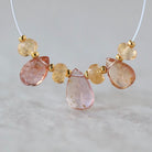 AAA Peach Pink Imperial Topaz Briolette Beads Faceted Rondelle Unheated Superb Natural Gemstone for DIY Jewelry Making
