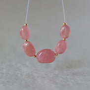 AAA Peruvian Rhodochrosite Oval Beads Smooth 5 PCs Natural Peach Gemstone Beads for DIY Jewelry Making