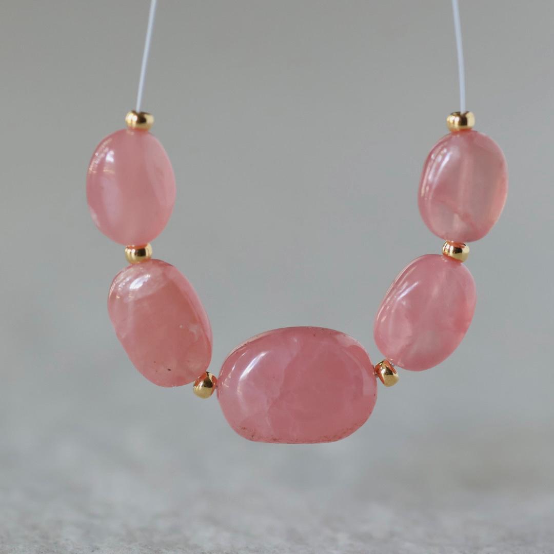 AAA Peruvian Rhodochrosite Oval Beads Smooth 5 PCs Natural Peach Gemstone Beads for DIY Jewelry Making