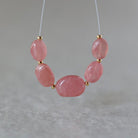 AAA Peruvian Rhodochrosite Oval Beads Smooth 5 PCs Natural Peach Gemstone Beads for DIY Jewelry Making
