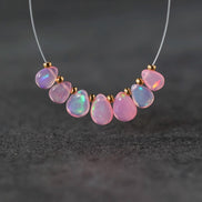 AAA Pink Ethiopian Opal Briolette Beads Smooth Teardrops Drops Natural Disco Welo Opal For DIY Jewelry Making Earrings